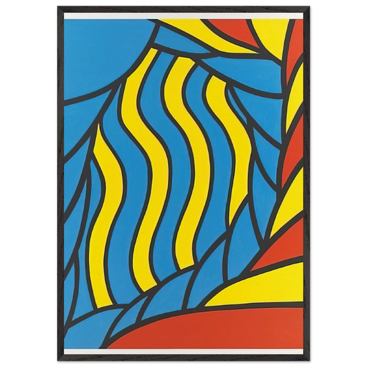 Flying Circus - 1965 - Nicholas Krushenick 70x100 cm / 28x40 inches Framed Art Print – Black Wooden Frame