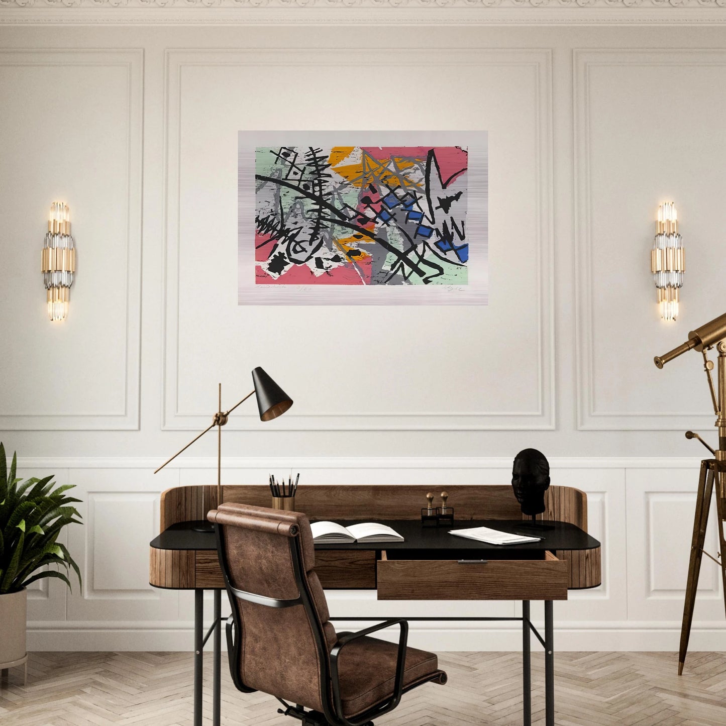 Farbholzschnitt 1952-4 - 1952 - Ernst Wilhelm Nay Brushed Aluminum Print - 70x100 cm / 28x40 inches | Ernst Wilhelm Nay Aluminum Print | Ernst Wilhelm Nay Prints
