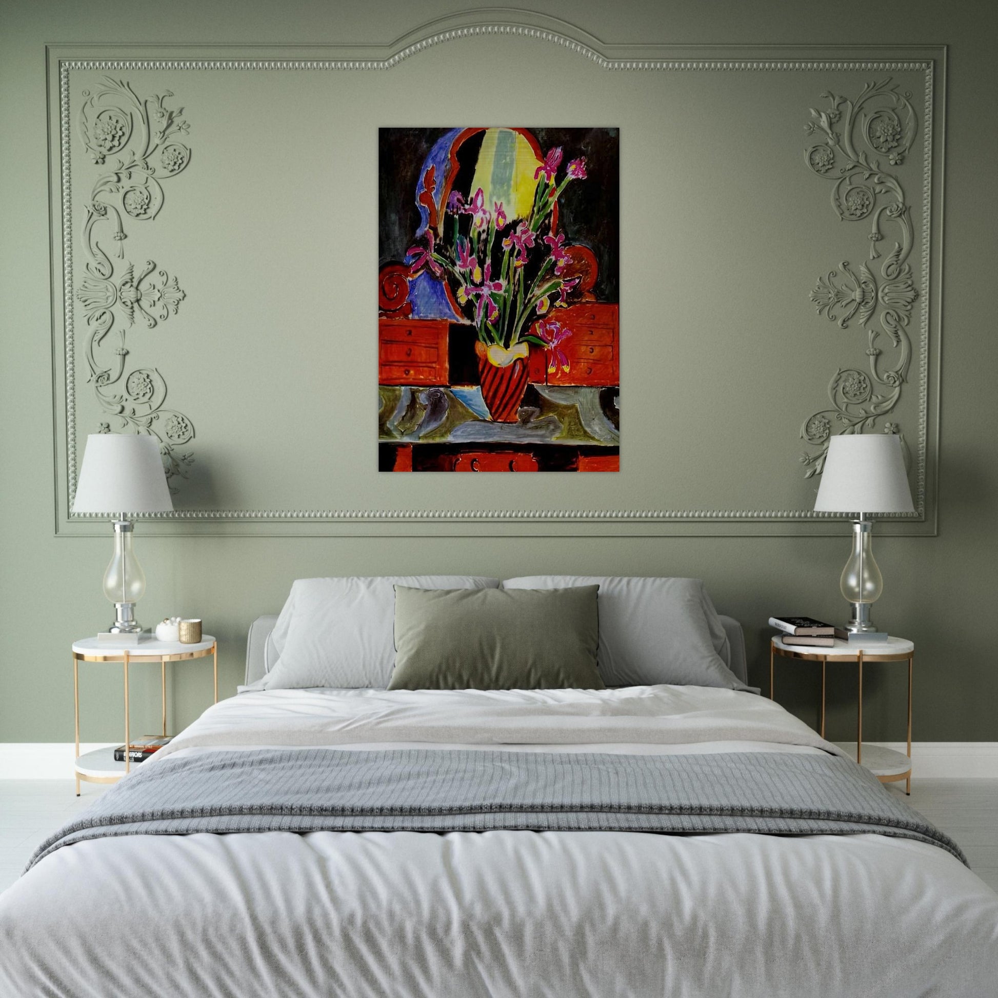 VASE OF IRISES 1912 - Henri Matisse Brushed Aluminum Print - 70x100 cm / 28x40 inches | Henri Matisse Aluminum Print | Henri Matisse Prints