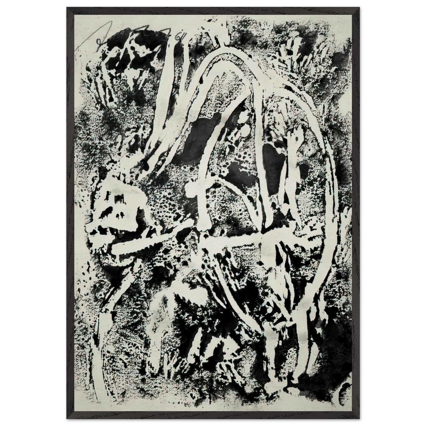 Untitled - 1961 N3 - Adja Yunkers 70x100 cm / 28x40 inches Framed Art Print – Black Wooden Frame