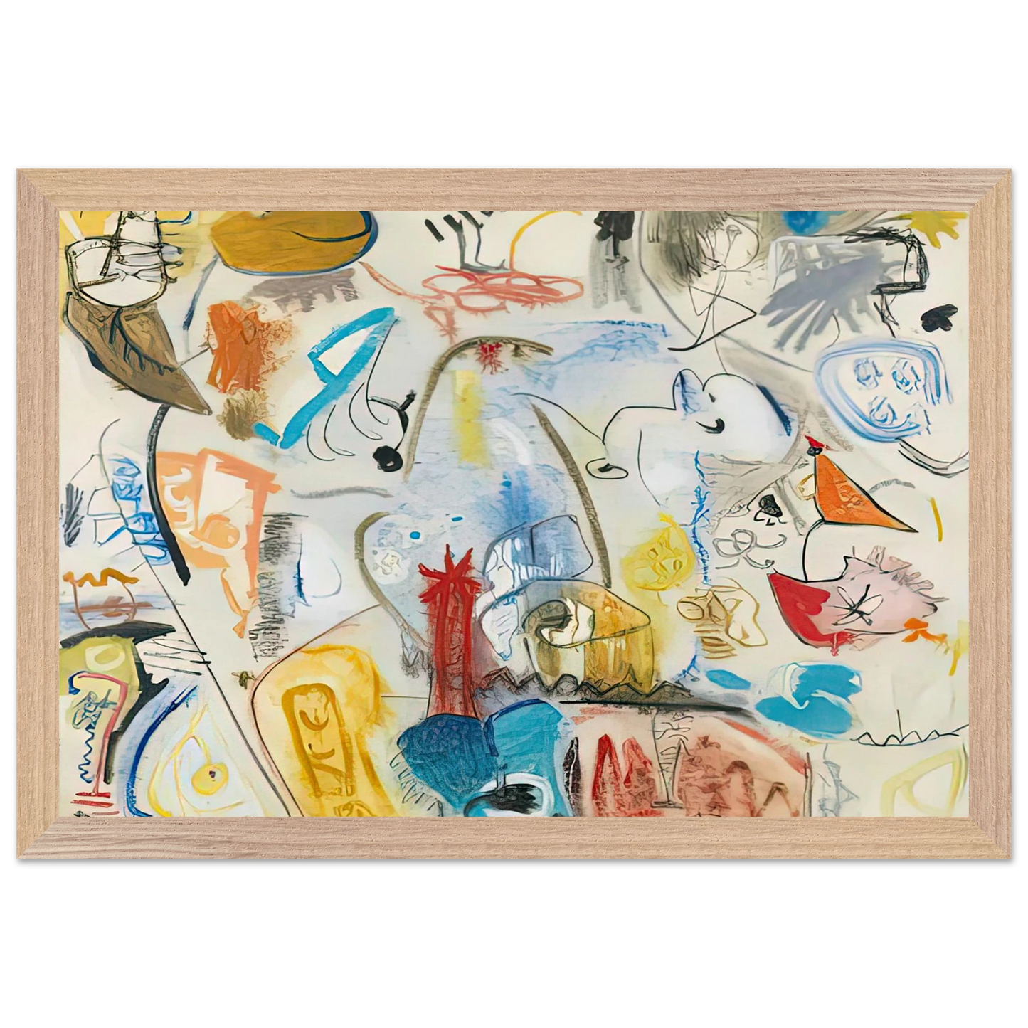 Helen Frankenthaler - Circus Landscape, 1951- Wall Art - 30x40 cm / 12x16 inches - Premium Wooden Framed Poster With Fine Art Paper-canvas - Wood frame