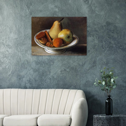 Fruit Bowl with Fruit - 1918 - Pablo Picasso Brushed Aluminum Print - 70x100 cm / 28x40 inches | Pablo Picasso Aluminum Print | Pablo Picasso Prints
