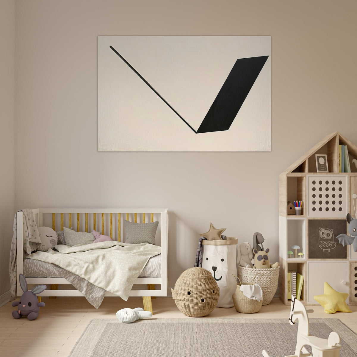 Big Space - Black Line - 1990 - Leon Polk Smith Art Prints - 100x150 cm / 40x60″ inches | Leon Polk Smith Poster | Leon Polk Smith Prints