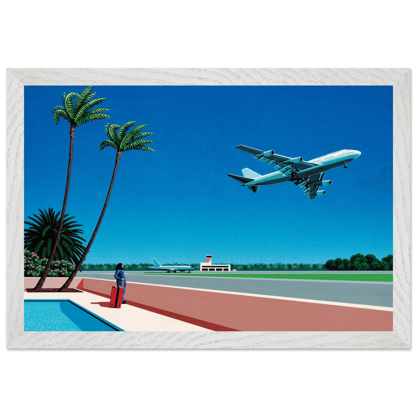 Hiroshi Nagai - Finest B-R-E-E-Z-E Takeoff Wall Art - 30x40 cm / 12x16 inches - Premium Wooden Framed Poster With Fine Art Paper - Wood frame