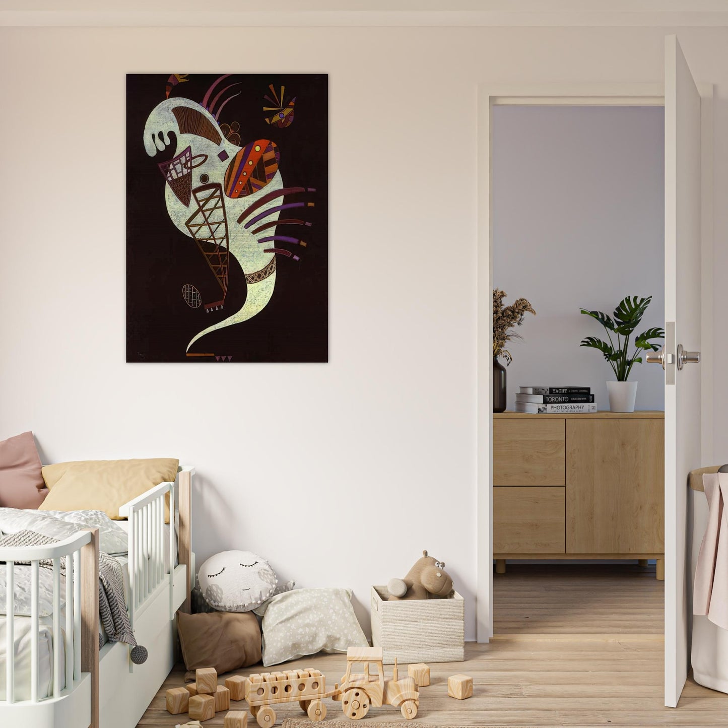 WHITE FIGURE 1943 - Wassily Kandinsky Brushed Aluminum Print - 70x100 cm / 28x40 inches | Wassily Kandinsky Aluminum Print | Wassily Kandinsky Prints