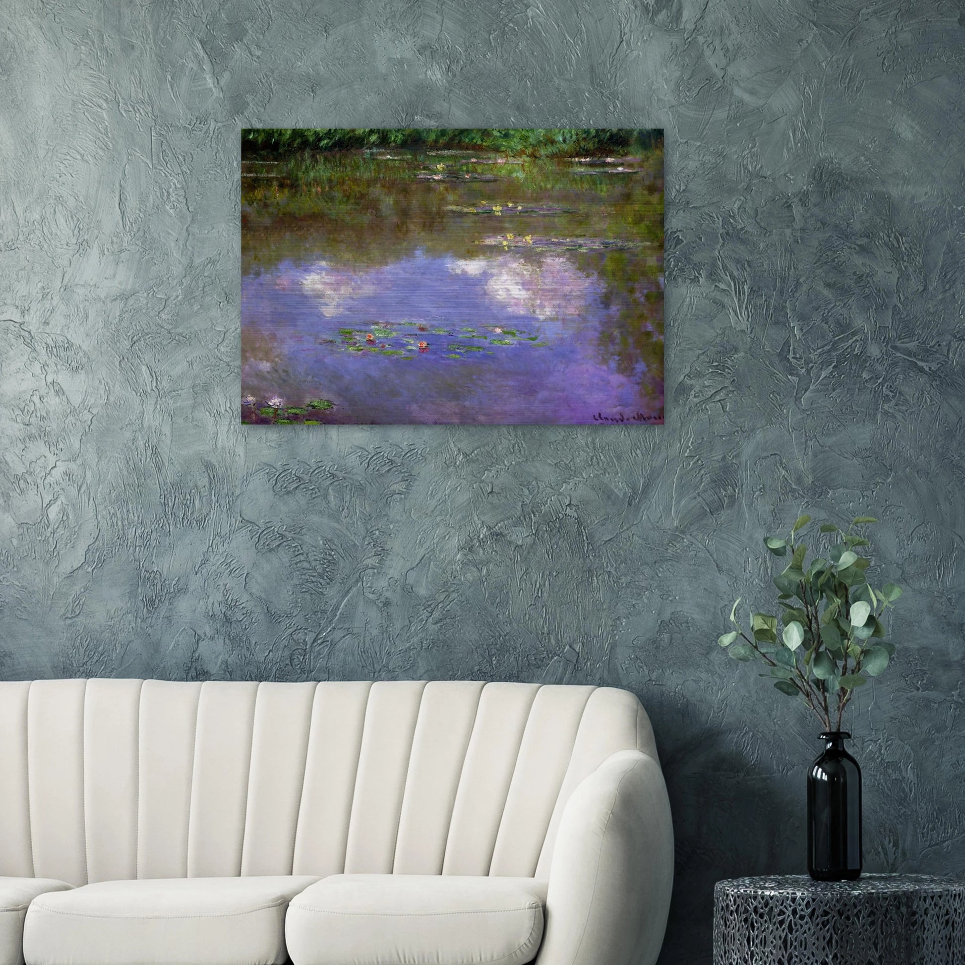 Water Lilies, The Clouds - claude monet Brushed Aluminum Print - 70x100 cm / 28x40 inches | claude monet Aluminum Print | claude monet Prints