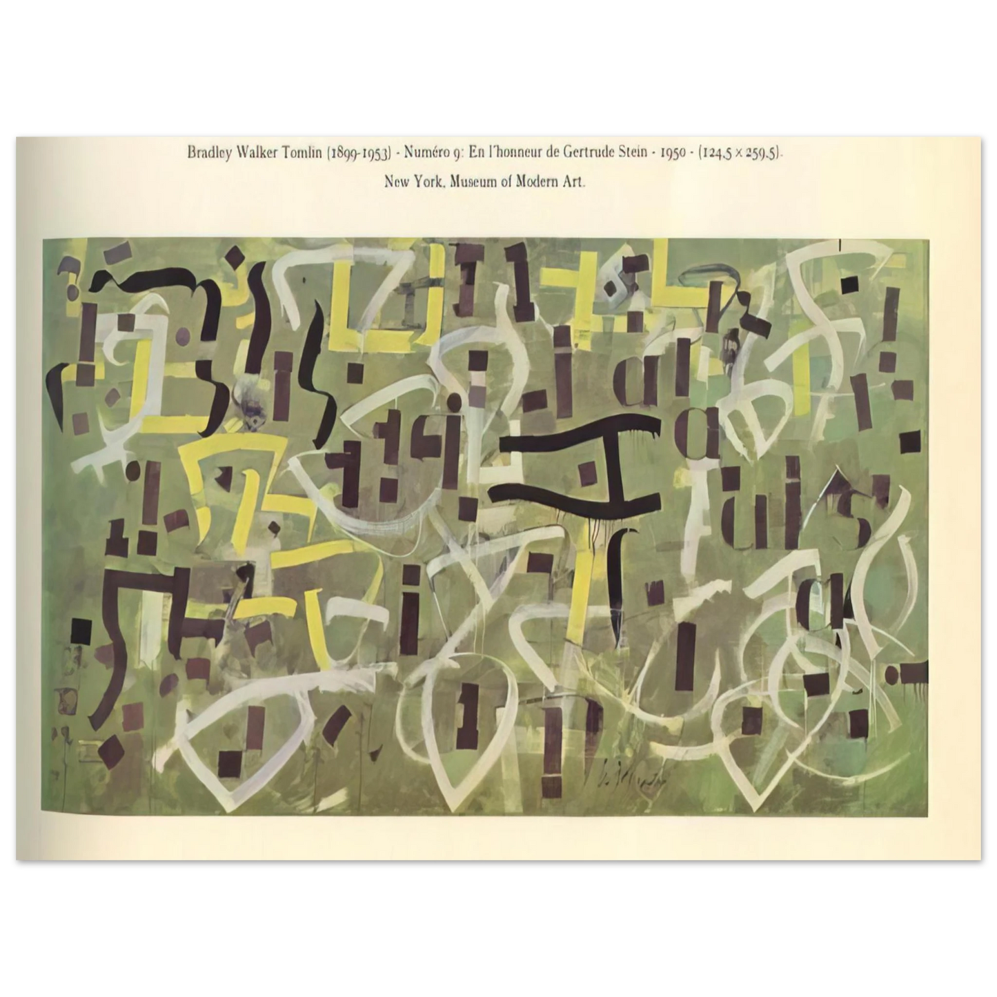Bradley Walker Tomlin - Number 9. In Praise of Gertrude Stein - 1950  75x100 cm / 30x40inches Fine Art Poster