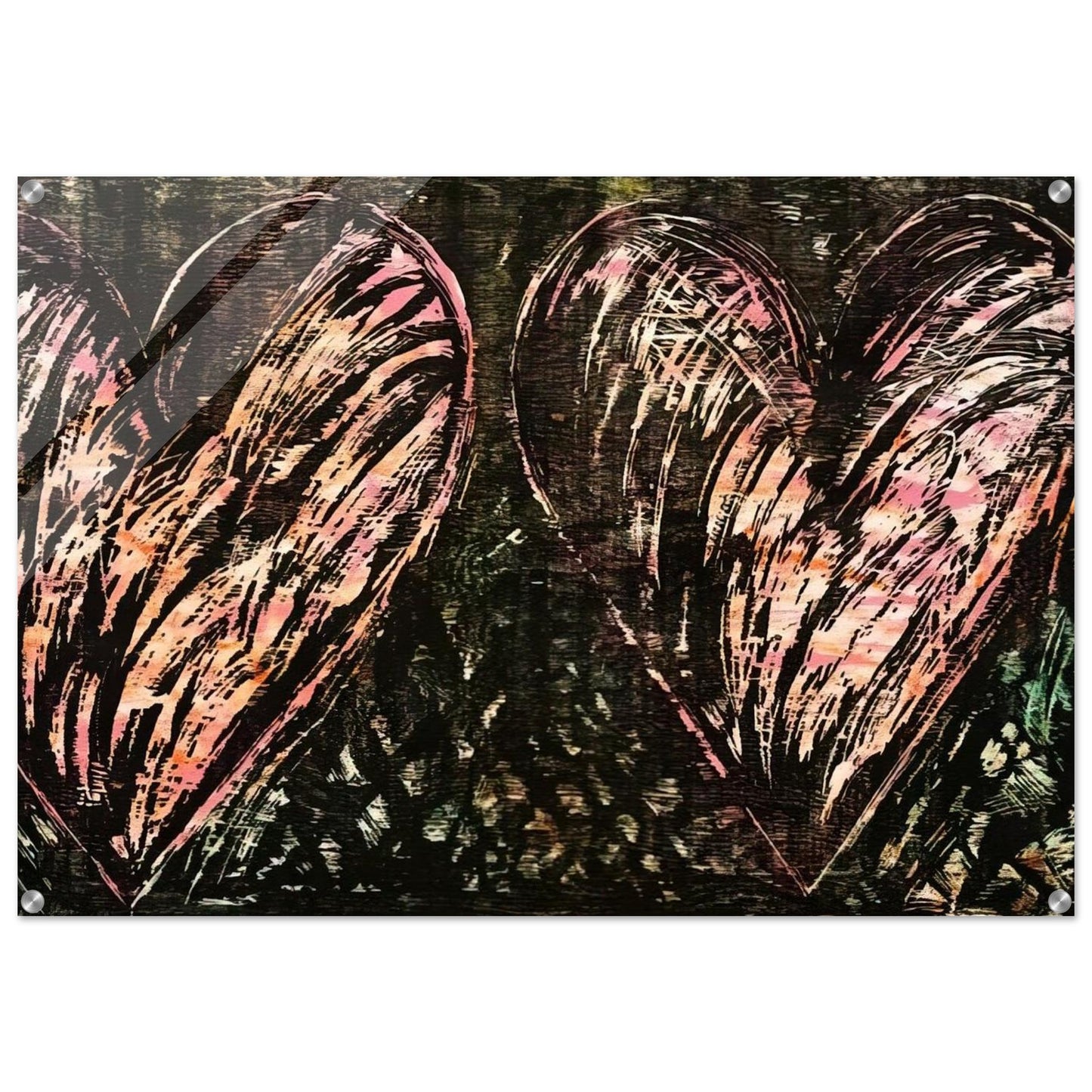 TWO HEARTS IN A FOREST 1981 - Jim Dine Acrylic Print - 70x100 cm / 28x40″ inches
