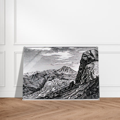 CALTAVUTURO IN THE MADONIE MOUNTAINS SICILY - MC Escher Acrylic Print - 70x100 cm / 28x40″ inches | Maurits Cornelis Escher Prints