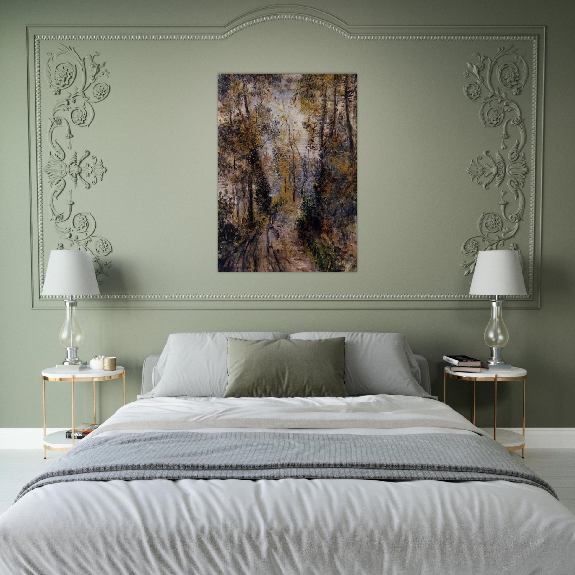The Path through the Forest - Pierre-Auguste Renoir Brushed Aluminum Print - 70x100 cm / 28x40 inches | Pierre-Auguste Renoir Aluminum Print | Pierre-Auguste Renoir Prints