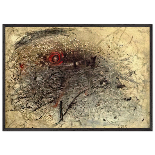 Untitled - Tachisme N7 - Wols 70x100 cm / 28x40 inches Framed Art Print – Black Wooden Frame