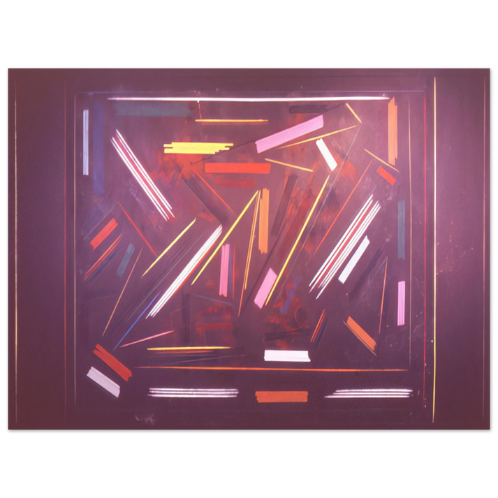 Ronnie Landfield - Brown Line Painting - 1968  75x100 cm / 30x40inches Fine Art Poster