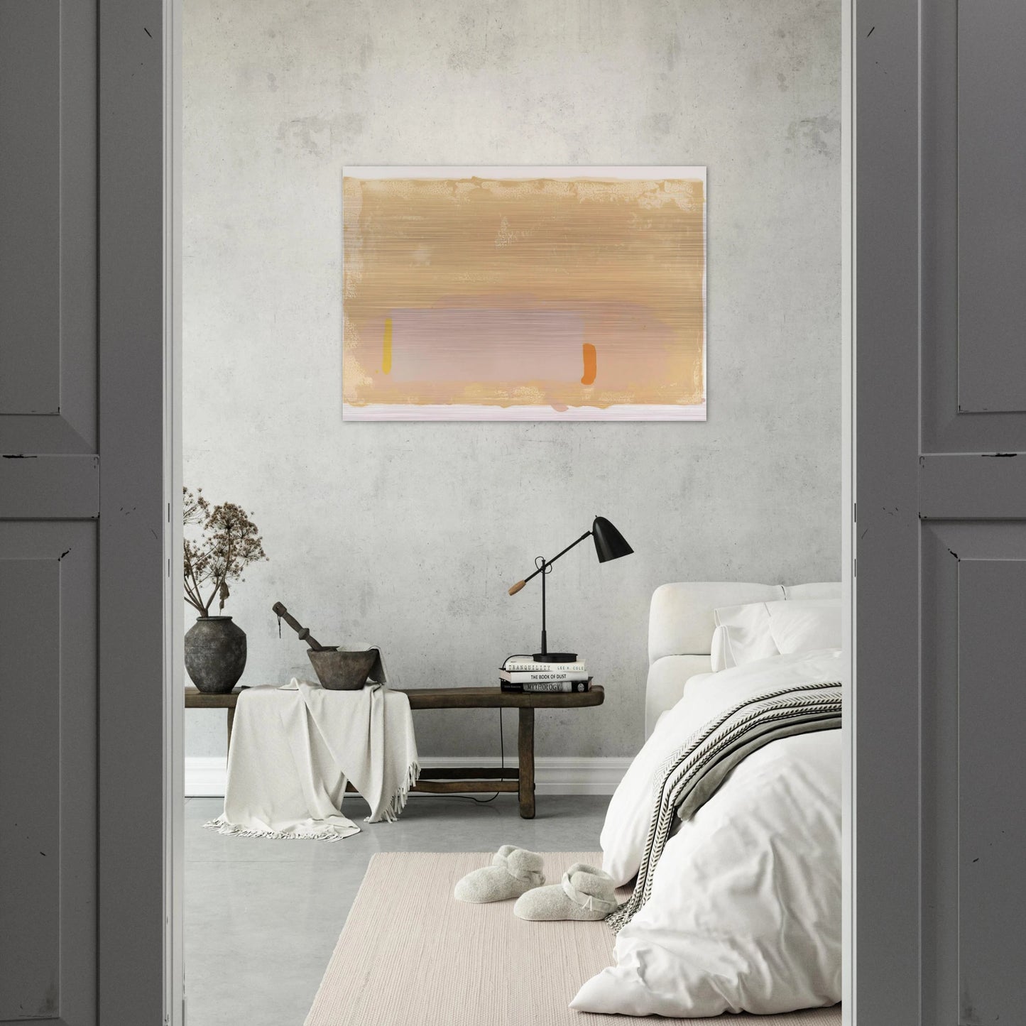Brown-Beige-Pink - 1971 - John Hoyland Brushed Aluminum Print - 70x100 cm / 28x40 inches | John Hoyland Aluminum Print | John Hoyland Prints