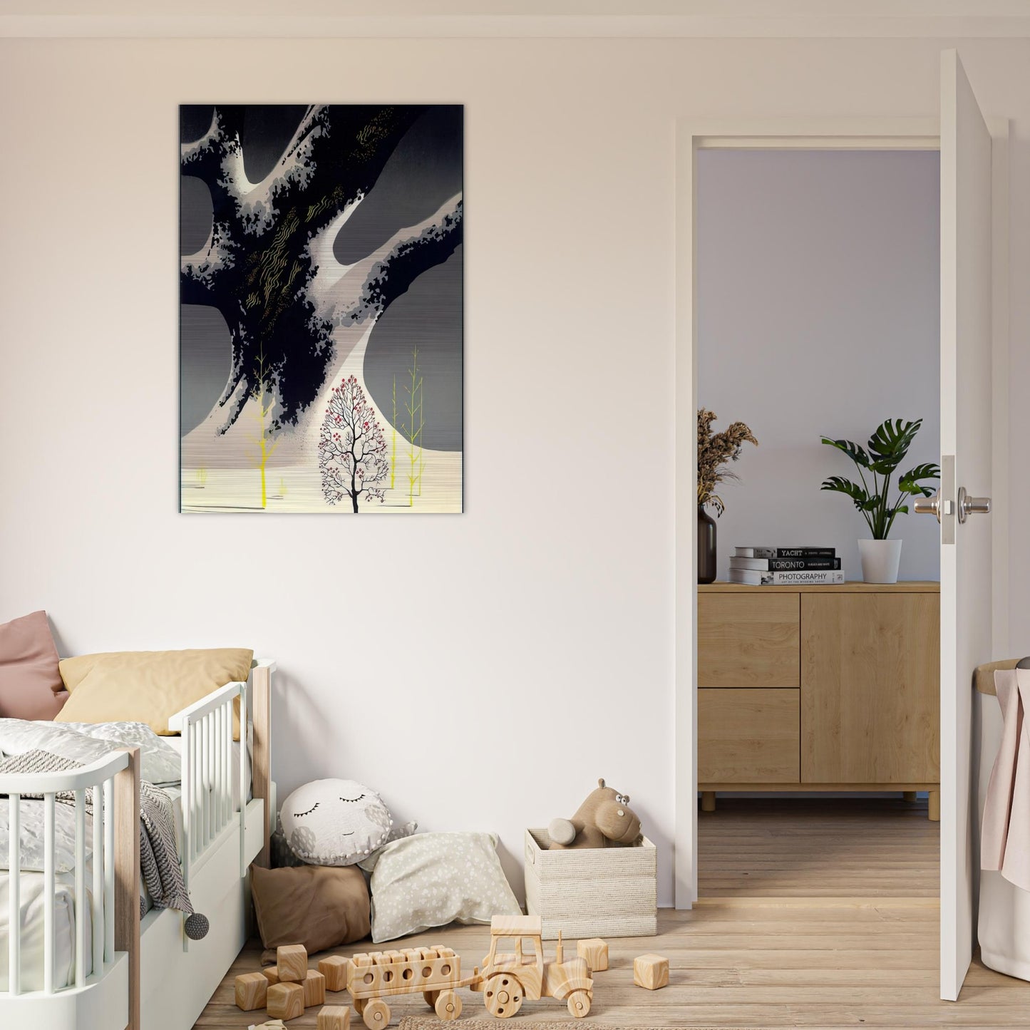 Winter Oak - Eyvind Earle Brushed Aluminum Print - 70x100 cm / 28x40 inches | Eyvind Earle Aluminum Print | Eyvind Earle Prints