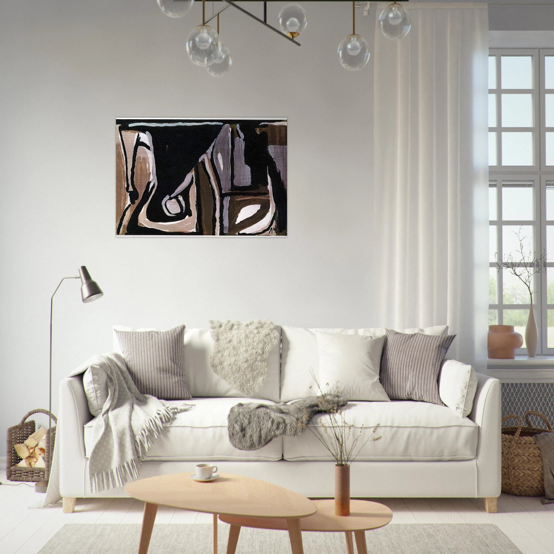 Nocturne - 1981 - Bram van Velde Brushed Aluminum Print - 70x100 cm / 28x40 inches | Bram van Velde Aluminum Print | Bram van Velde Prints
