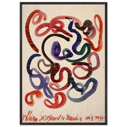 10 March 10 1963 NYC - 1963 - William Saroyan 70x100 cm / 28x40 inches Framed Art Print – Black Wooden Frame