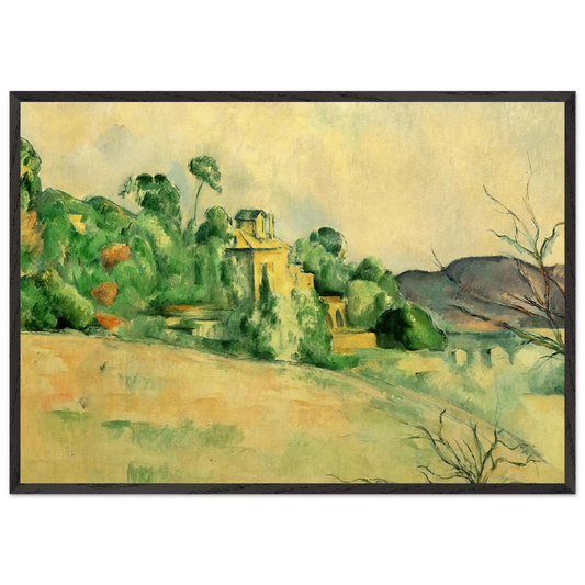 Landscape at Midday - Paul Cezanne 70x100 cm / 28x40 inches Framed Art Print – Black Wooden Frame