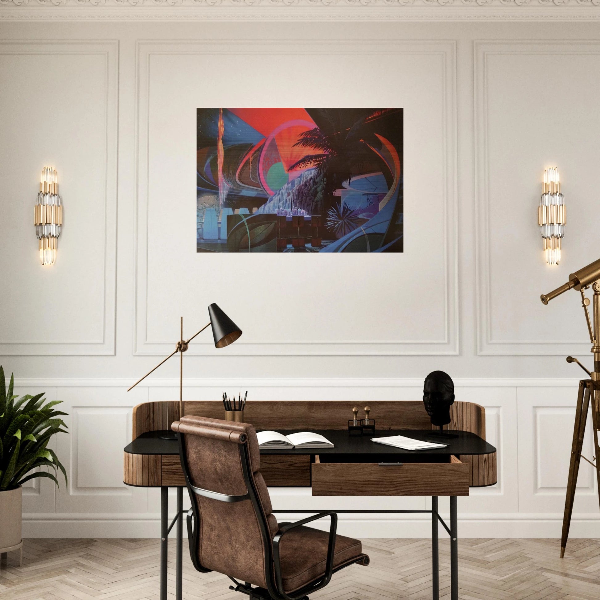 Syd Mead - Syd Mead Brushed Aluminum Print - 70x100 cm / 28x40 inches | Syd Mead Aluminum Print | Syd Mead Prints