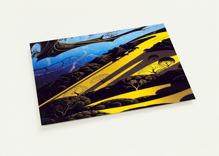 Gaviota Pass By Eyvind Earle Pack of 10 Post Cards | Eyvind Earle Post Cards | A6 (10.5 x 14.8 cm) - 4.1 x 5.8 inches