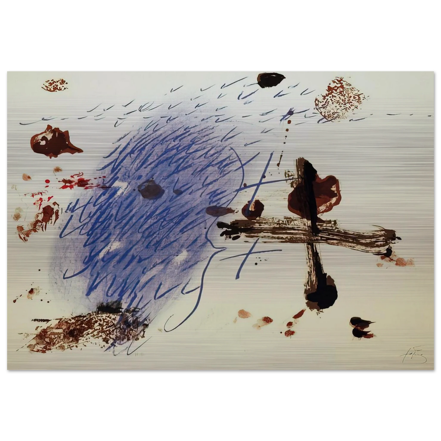 BAN DE LOO COLOGNE 1972 - Antoni Tapies Brushed Aluminum Print - 70x100 cm / 28x40 inches | Antoni Tapies Aluminum Print | Antoni Tapies Prints