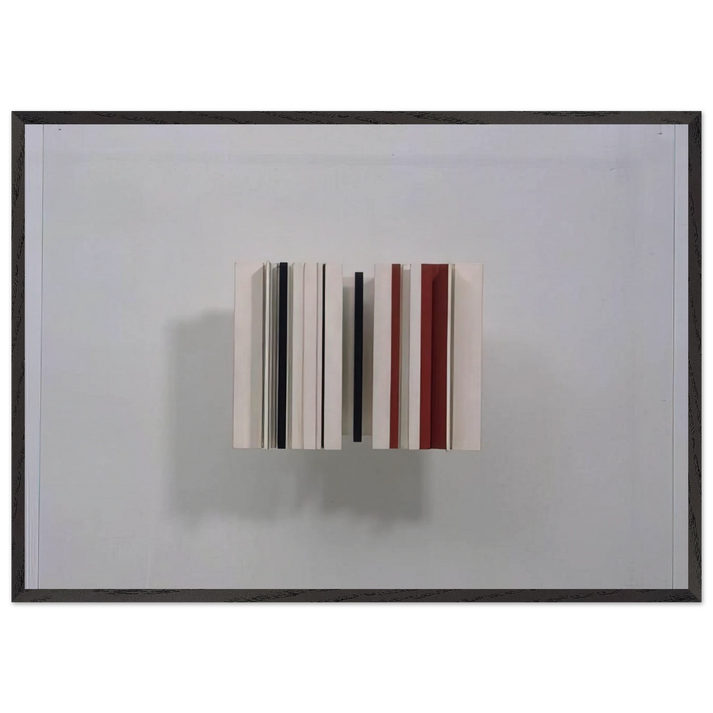 Relief Construction in White Black and Maroon - 1963 - Victor Pasmore 70x100 cm / 28x40 inches Framed Art Print – Black Wooden Frame
