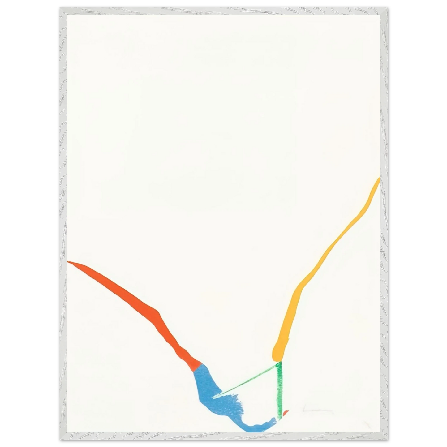 Helen Frankenthaler - What Red Lines Can Do - 1970 Wall art - 60x90 cm / 24x36 inches - Premium Wooden Framed Poster With Fine Art Paper-canvas - White frame