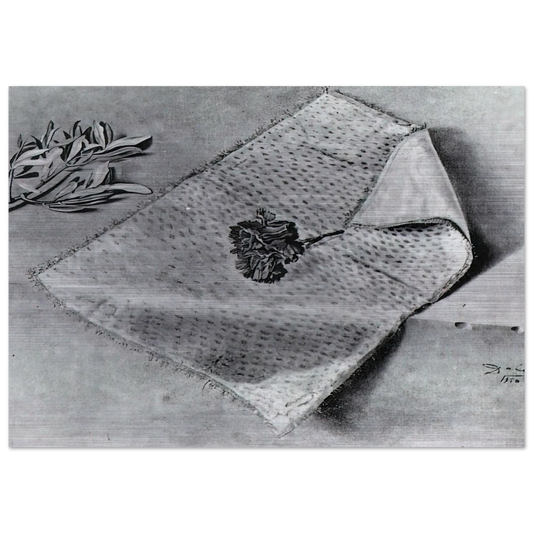CARNATION AND CLOTH OF GOLD - Salvador Dali Brushed Aluminum Print - 70x100 cm / 28x40 inches | Salvador Dali Aluminum Print | Salvador Dali Prints
