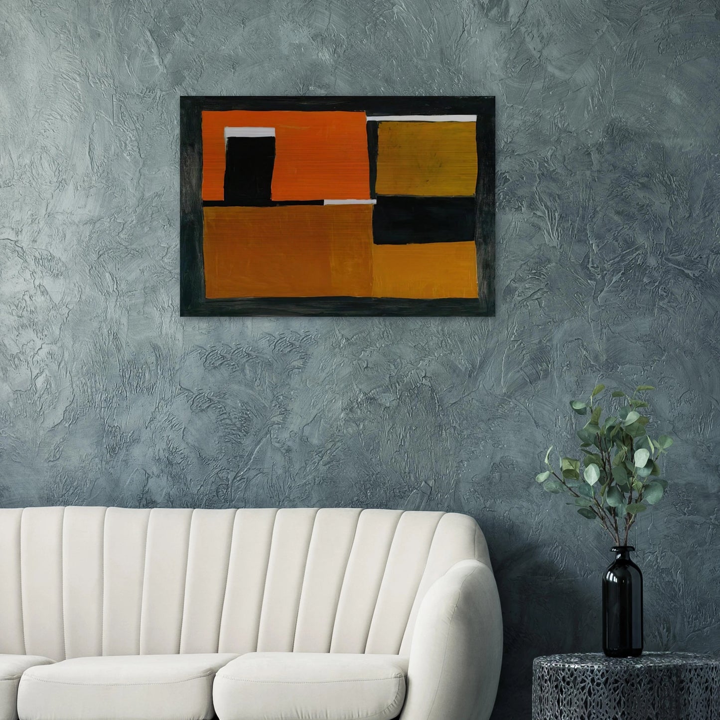 Orange, Black and White Composition - 1953 - William Scott Brushed Aluminum Print - 70x100 cm / 28x40 inches | William Scott Aluminum Print | William Scott Prints