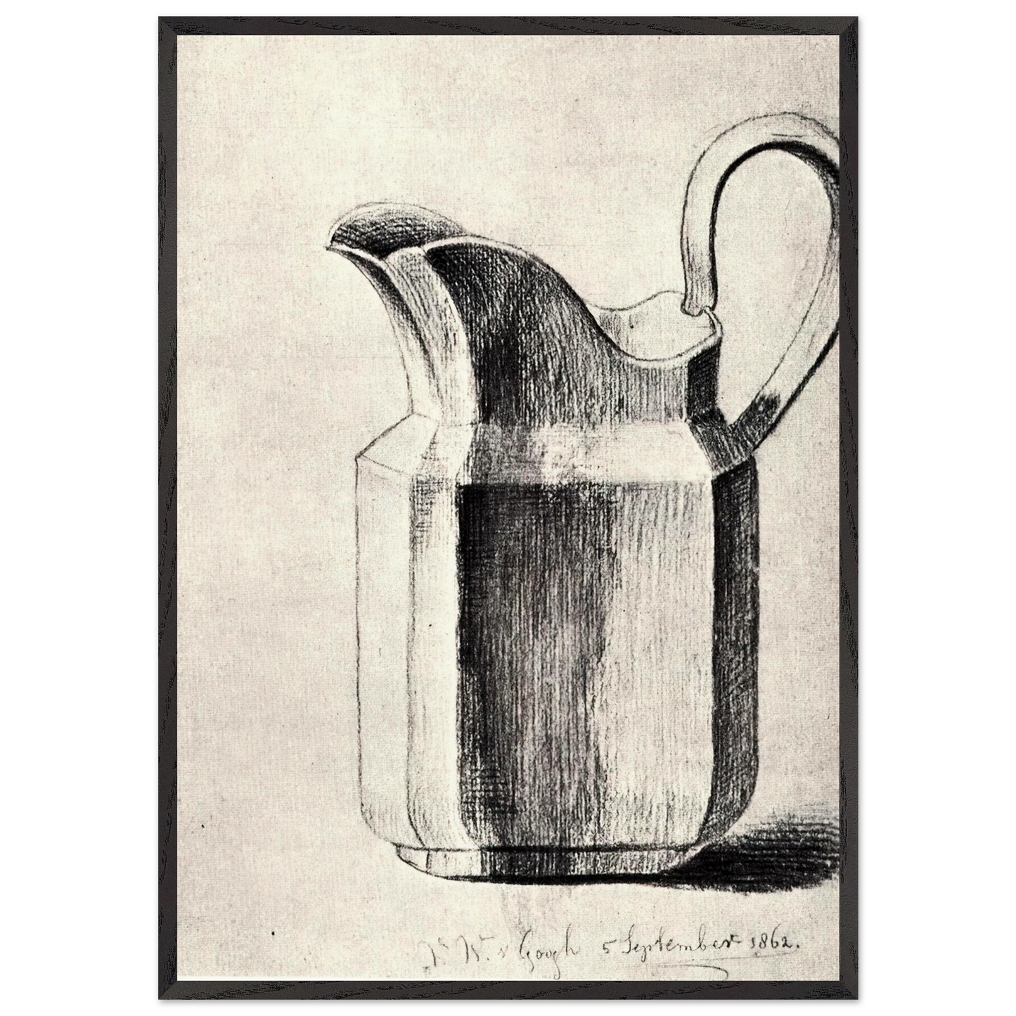 Milk Jug - Vincent van Gogh 70x100 cm / 28x40 inches Framed Art Print – Black Wooden Frame