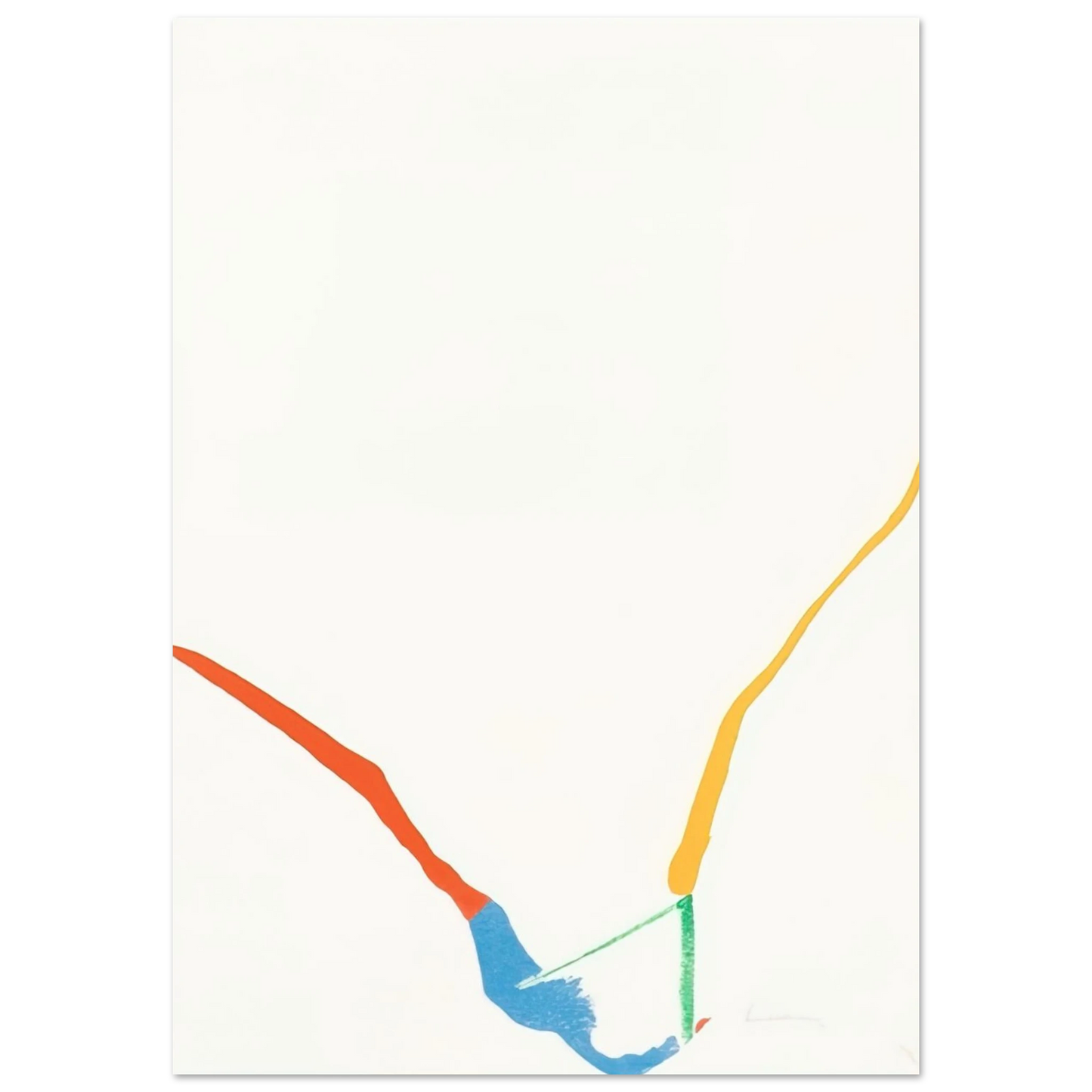 Helen Frankenthaler - What Red Lines Can Do - 1970 Wall art - 15x20 cm / 6x8 inches - Premium Wooden Framed Poster With Fine Art Paper-canvas - Black frame