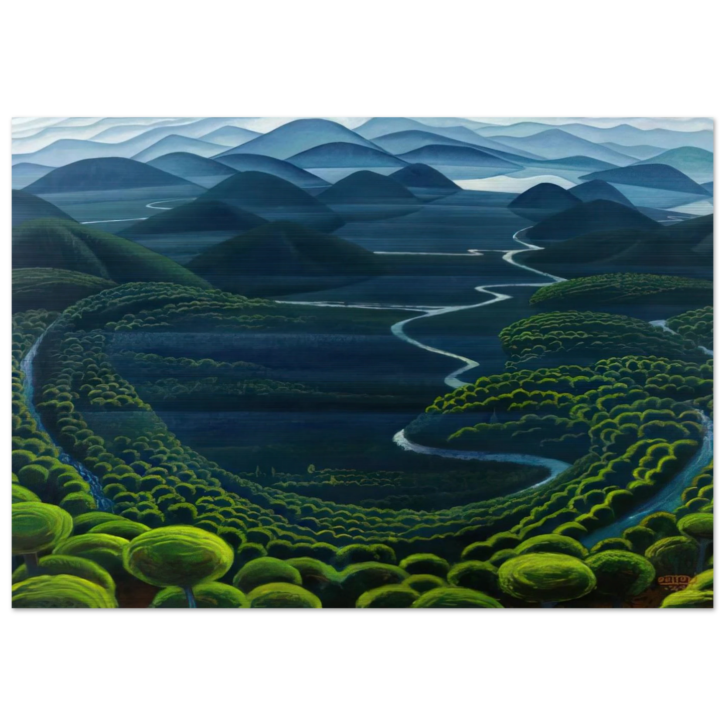 Umbria vergine - 1949 - Gerardo Dottori Brushed Aluminum Print - 70x100 cm / 28x40 inches | Gerardo Dottori Aluminum Print | Gerardo Dottori Prints