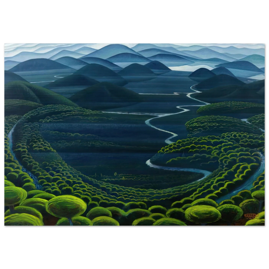 Umbria vergine - 1949 - Gerardo Dottori Brushed Aluminum Print - 70x100 cm / 28x40 inches | Gerardo Dottori Aluminum Print | Gerardo Dottori Prints