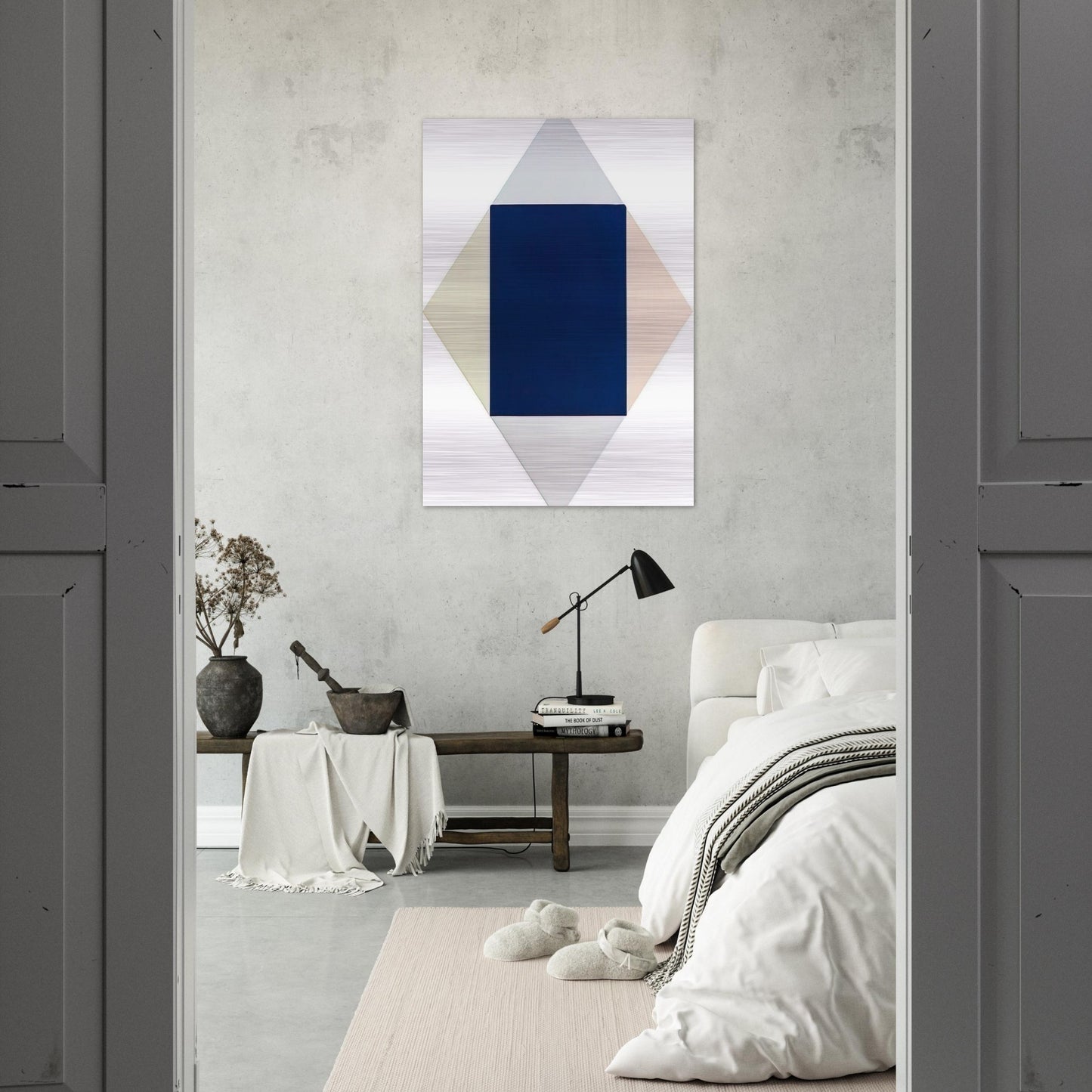 Blauer kern - 1969 - Max Bill Brushed Aluminum Print - 70x100 cm / 28x40 inches | Max Bill Aluminum Print | Max Bill Prints