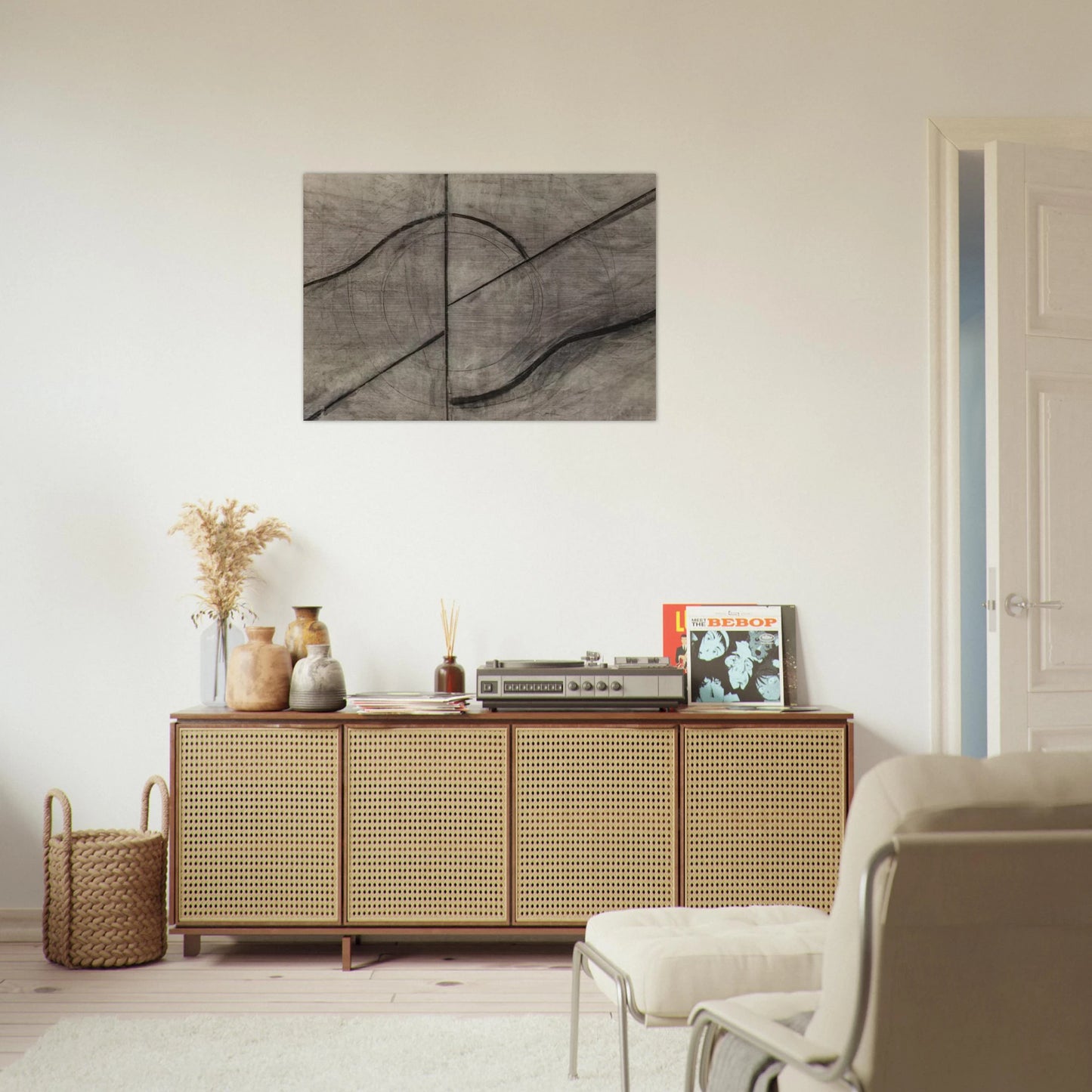 Drawing Based Upon the Breath - Allan Kaprow Brushed Aluminum Print - 70x100 cm / 28x40 inches | Allan Kaprow Aluminum Print | Allan Kaprow Prints