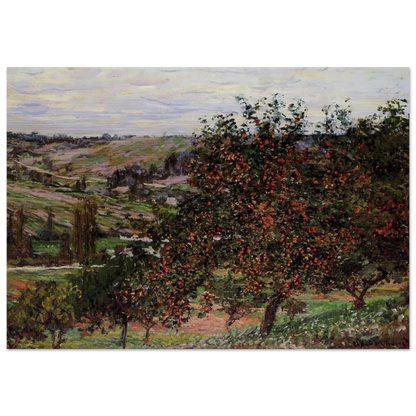 Apple Trees near Vetheuil - claude monet Brushed Aluminum Print - 70x100 cm / 28x40 inches | claude monet Aluminum Print | claude monet Prints