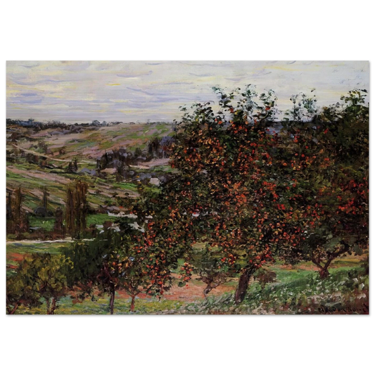 Apple Trees near Vetheuil - claude monet Brushed Aluminum Print - 70x100 cm / 28x40 inches | claude monet Aluminum Print | claude monet Prints
