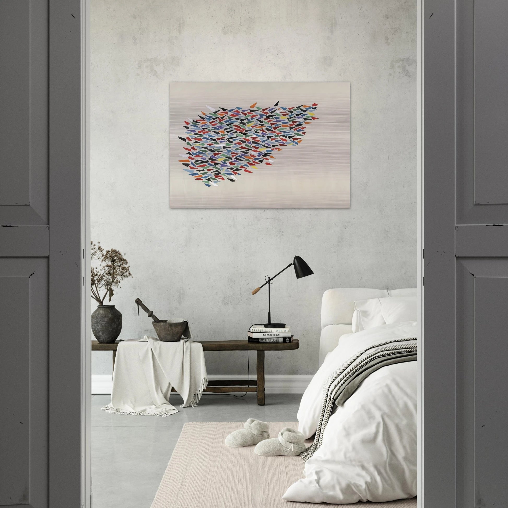 Color Shapes on Gray - 1979 - Robert Goodnough Brushed Aluminum Print - 70x100 cm / 28x40 inches | Robert Goodnough Aluminum Print | Robert Goodnough Prints