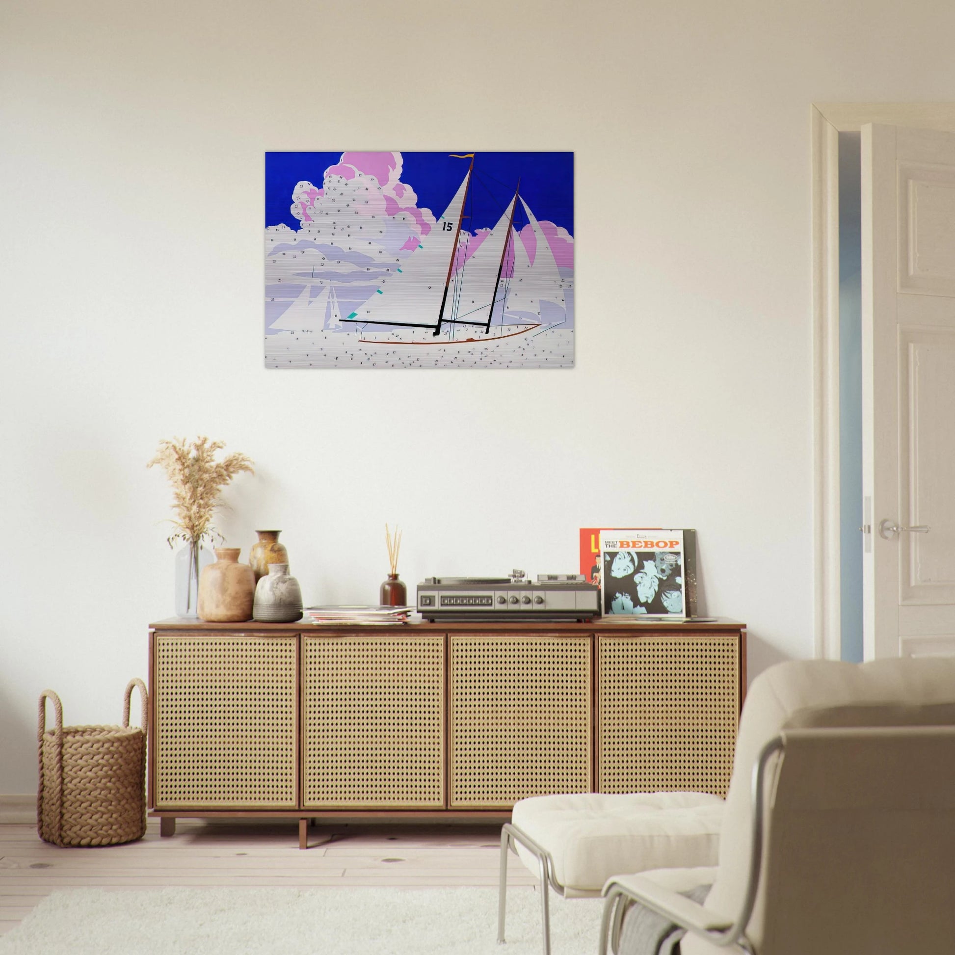 Do It Yourself  Sailboats  - Andy Warhol Brushed Aluminum Print - 70x100 cm / 28x40 inches | Andy Warhol Aluminum Print | Andy Warhol Prints