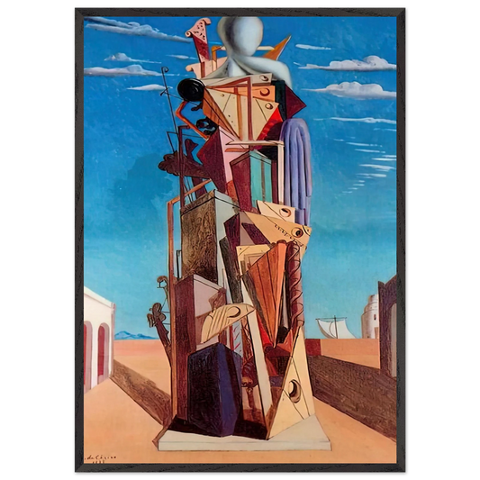 THE GREAT MACHINE 1925 - Giorgio de Chirico 70x100 cm / 28x40 inches Framed Art Print – Black Wooden Frame