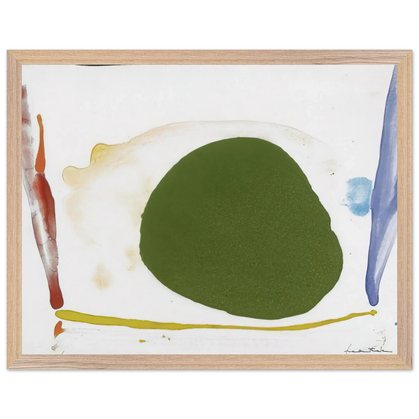 Helen Frankenthaler - Thanksgiving Day - 1973 Wall art - 50x70 cm / 20x28 Inches - Premium Wooden Framed Poster With Fine Art Paper - Black frame