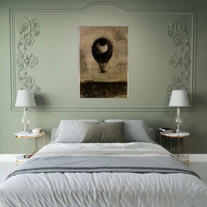 EYE BALLOON 1898 - Odilon Redon Brushed Aluminum Print - 70x100 cm / 28x40 inches | Odilon Redon Aluminum Print | Odilon Redon Prints