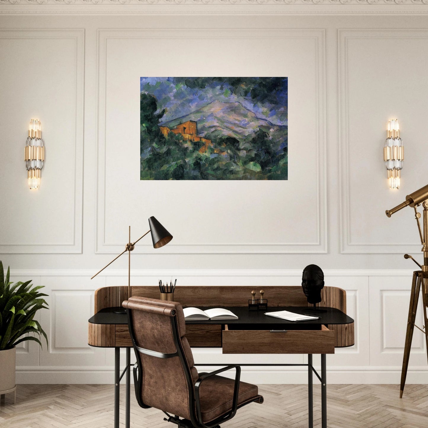 Montagne Sainte-Victoire and the Black Chateau - Paul Cézanne Brushed Aluminum Print - 70x100 cm / 28x40 inches | Paul Cézanne Aluminum Print | Paul Cézanne Prints