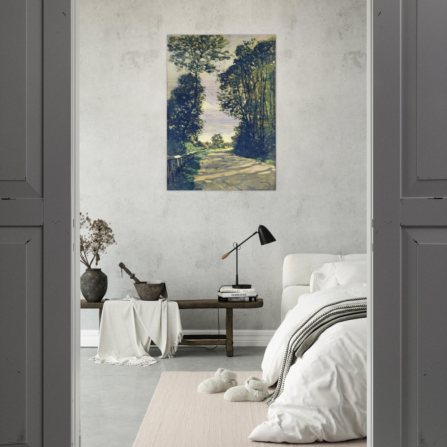 Road to the Saint-Simeon Farm - claude monet Brushed Aluminum Print - 70x100 cm / 28x40 inches | claude monet Aluminum Print | claude monet Prints