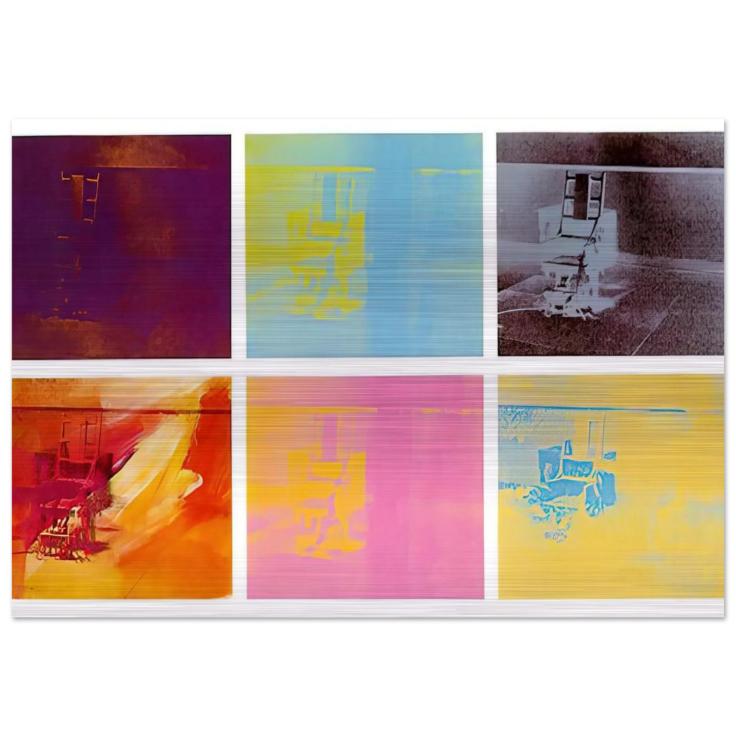 Electric Chair - Andy Warhol Brushed Aluminum Print - 70x100 cm / 28x40 inches | Andy Warhol Aluminum Print | Andy Warhol Prints