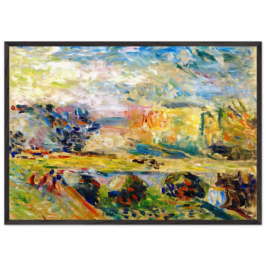 THE BRIDGE 1901 - Henri Matisse 70x100 cm / 28x40 inches Framed Art Print – Black Wooden Frame