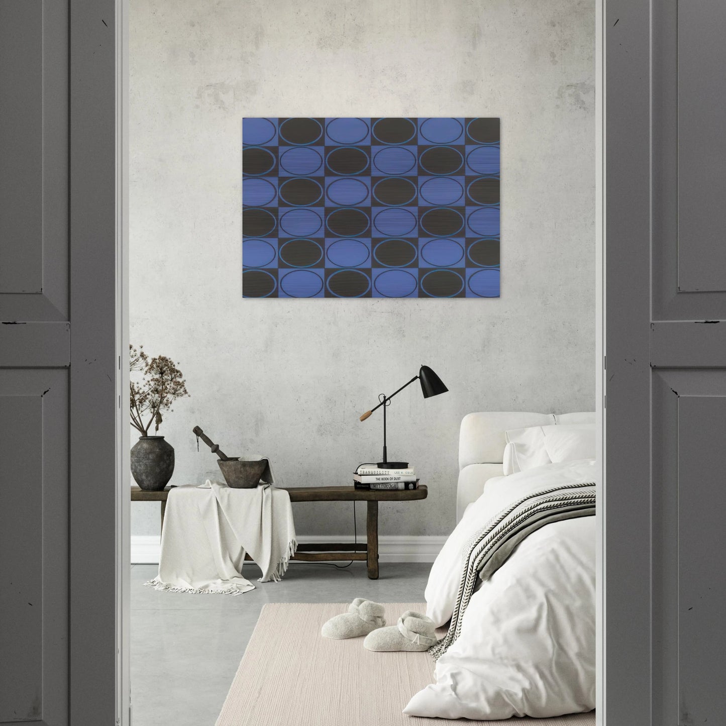 Carre bleu et noir - 1980 - Antonio Asis Brushed Aluminum Print - 70x100 cm / 28x40 inches | Antonio Asis Aluminum Print | Antonio Asis Prints