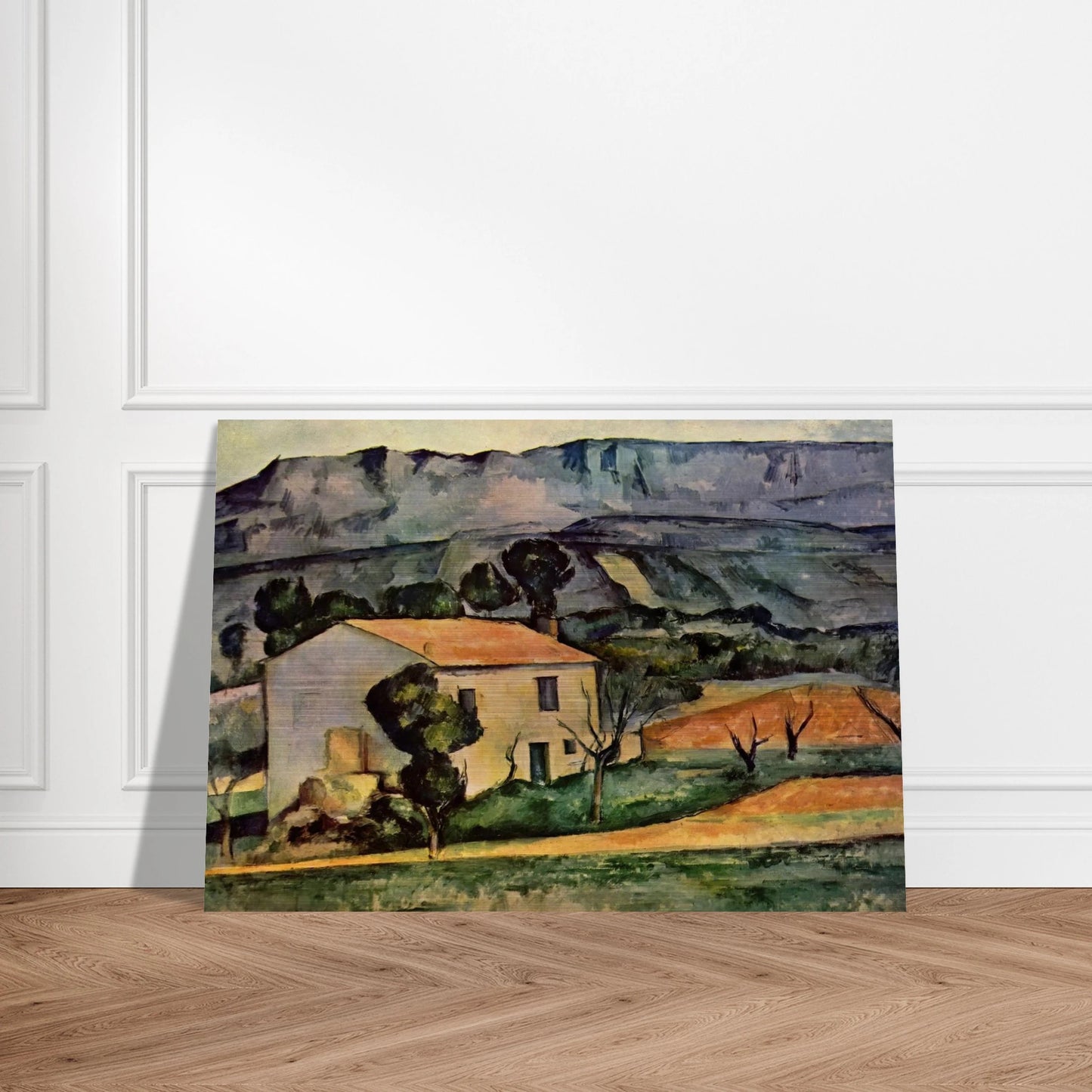 Houses in Provence, near Gardanne - Paul Cézanne Brushed Aluminum Print - 70x100 cm / 28x40 inches | Paul Cézanne Aluminum Print | Paul Cézanne Prints