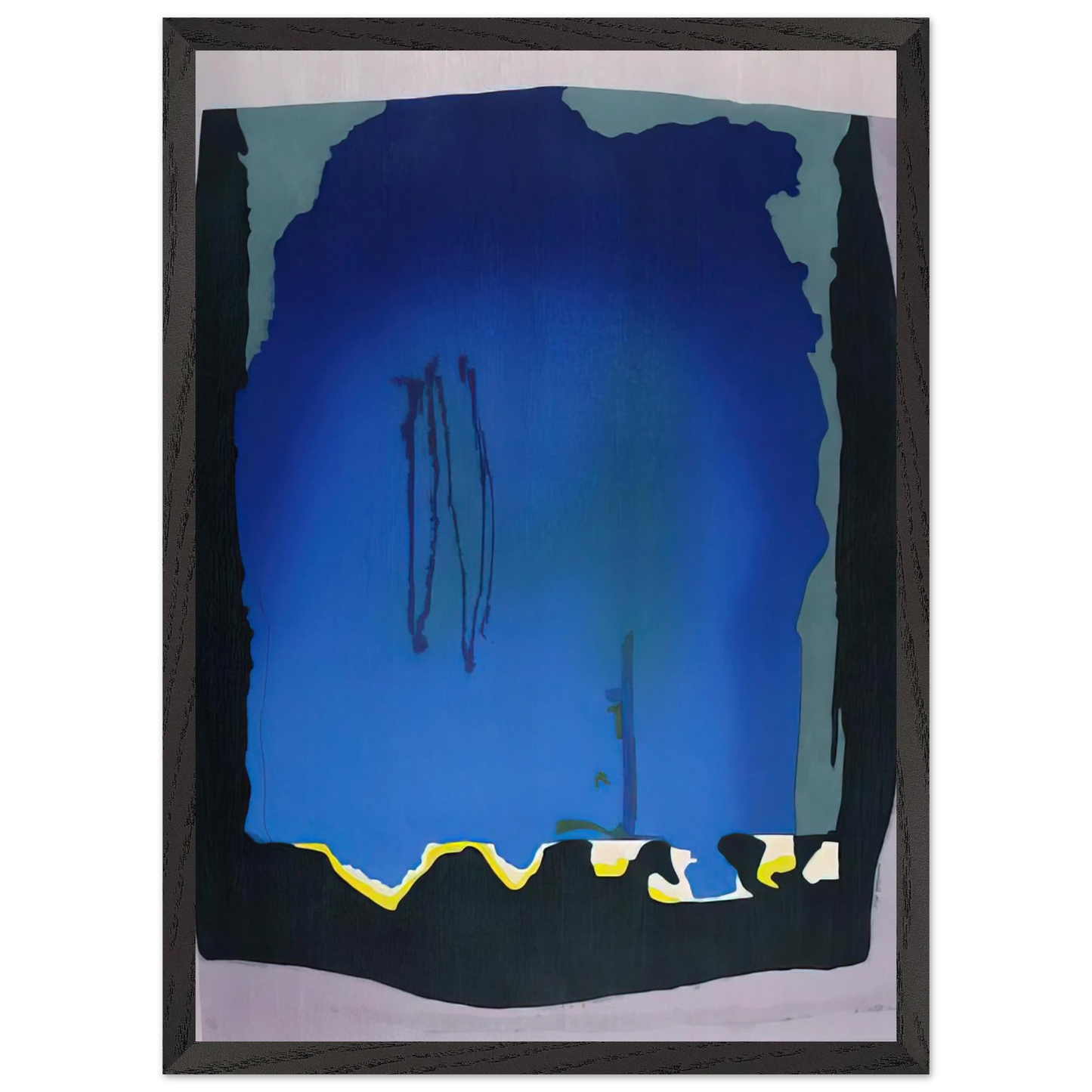 Helen Frankenthaler - Freefall - 1992 Wall art - 60x80 cm / 24x32 inches - Premium Wooden Framed Poster With Fine Art Paper-canvas - White frame