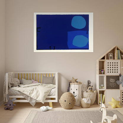 Four Blues Two Discs - 1970 - Patrick Heron Art Prints - 100x150 cm / 40x60″ inches | Patrick Heron Poster | Patrick Heron Prints