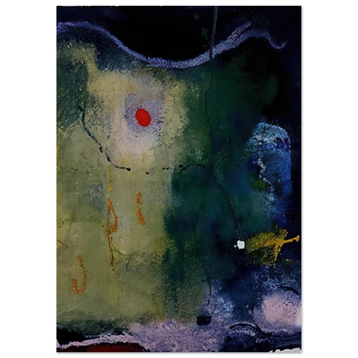 Helen Frankenthaler - The Other Side of the Moon - 1995 Wall art - 70x100 cm / 28x40 inches - Premium Wooden Framed Poster With Fine Art Paper-canvas - Black frame